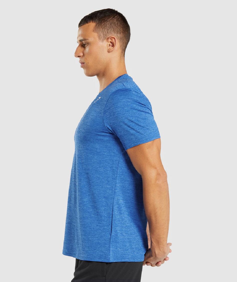 T Shirts Gymshark Arrival Marl Hombre Azules Azules | CO 3394WNB